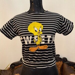 Looney Tunes x Zara Offical Limited Edition Sequin Tweety Bird Striped Top